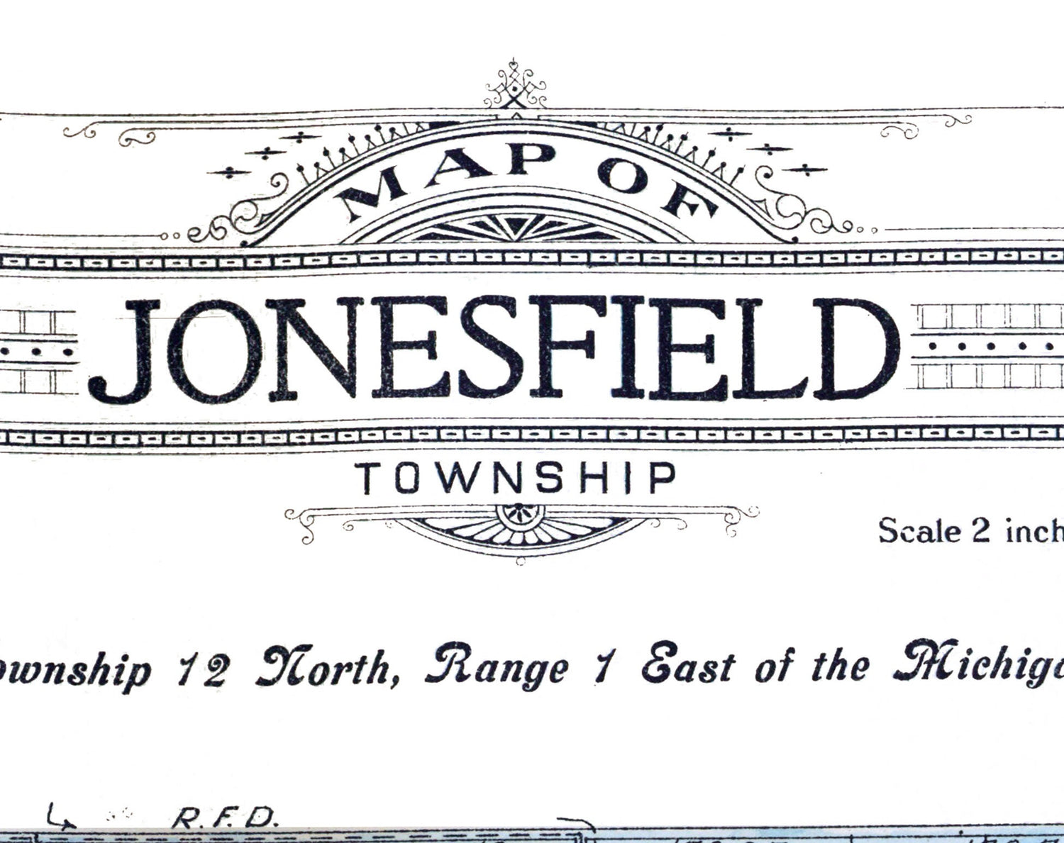 1916 Map of Jonesfield Township Saginaw County Michigan