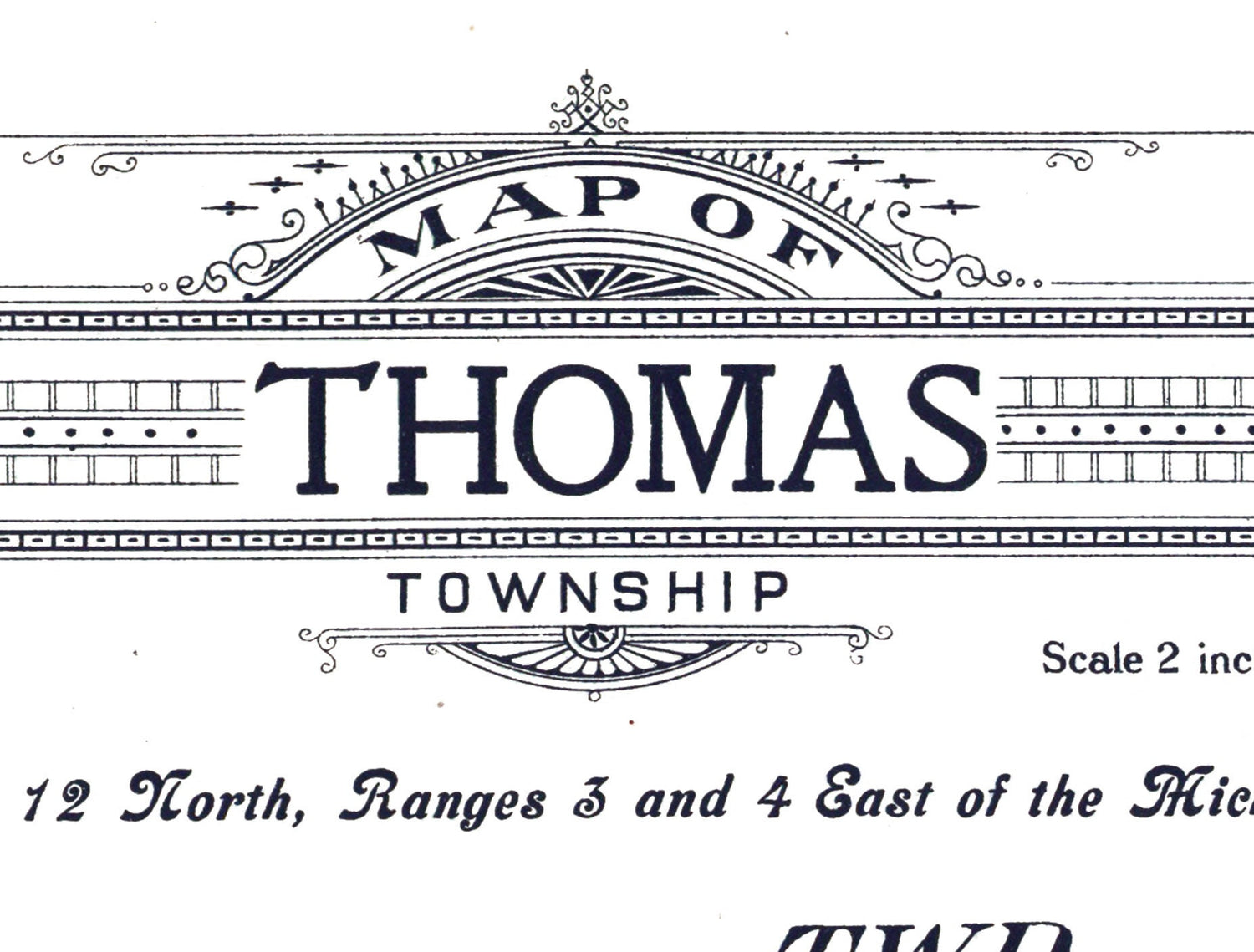 1916 Map of Thomas Township Saginaw County Michigan