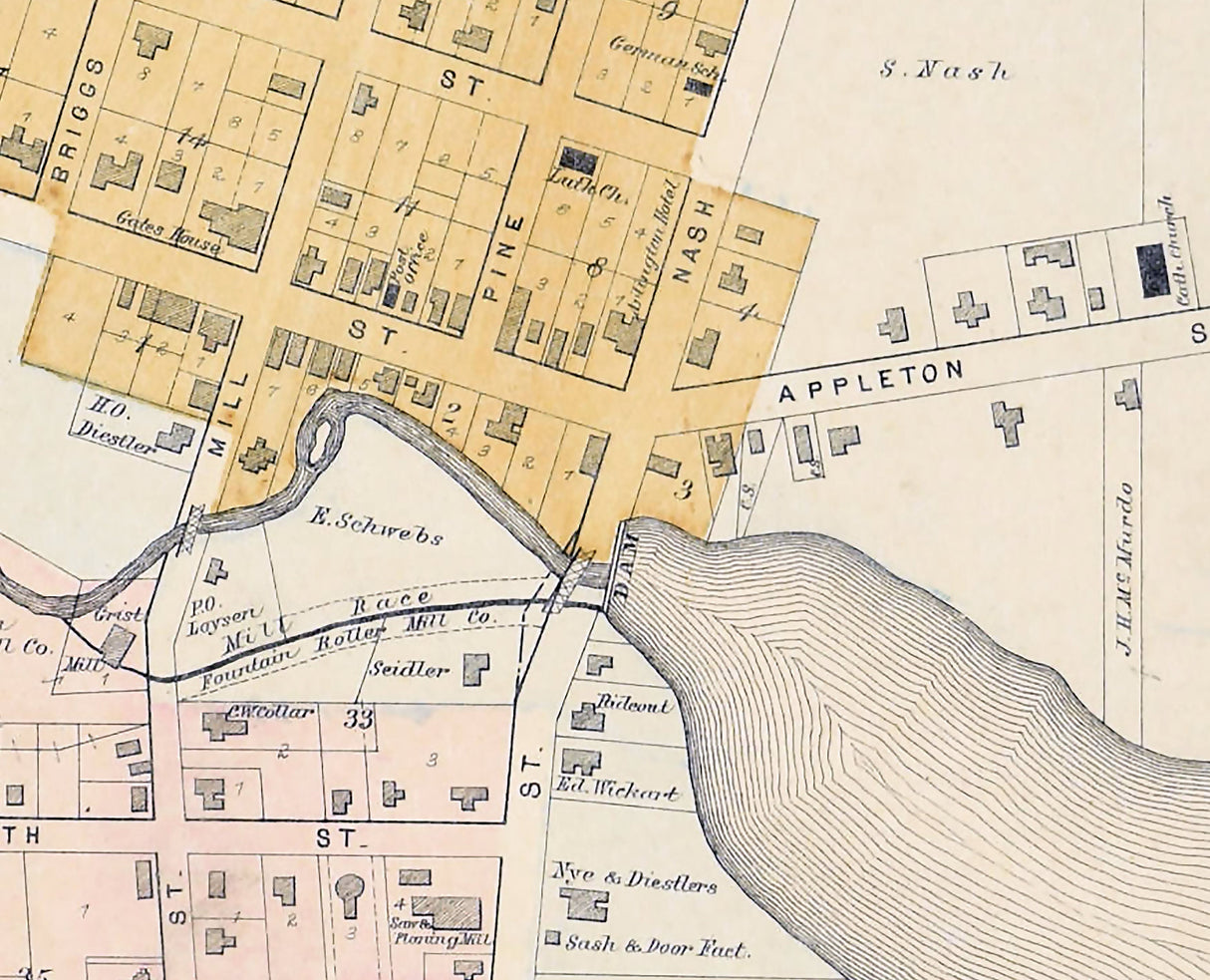 1889 Town Map of Hortonville Outagamie County Wisconsin