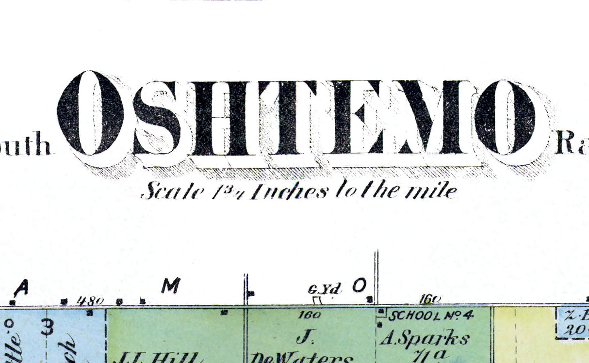 1873 Map of Oshtemo Township Kalamazoo County Michigan