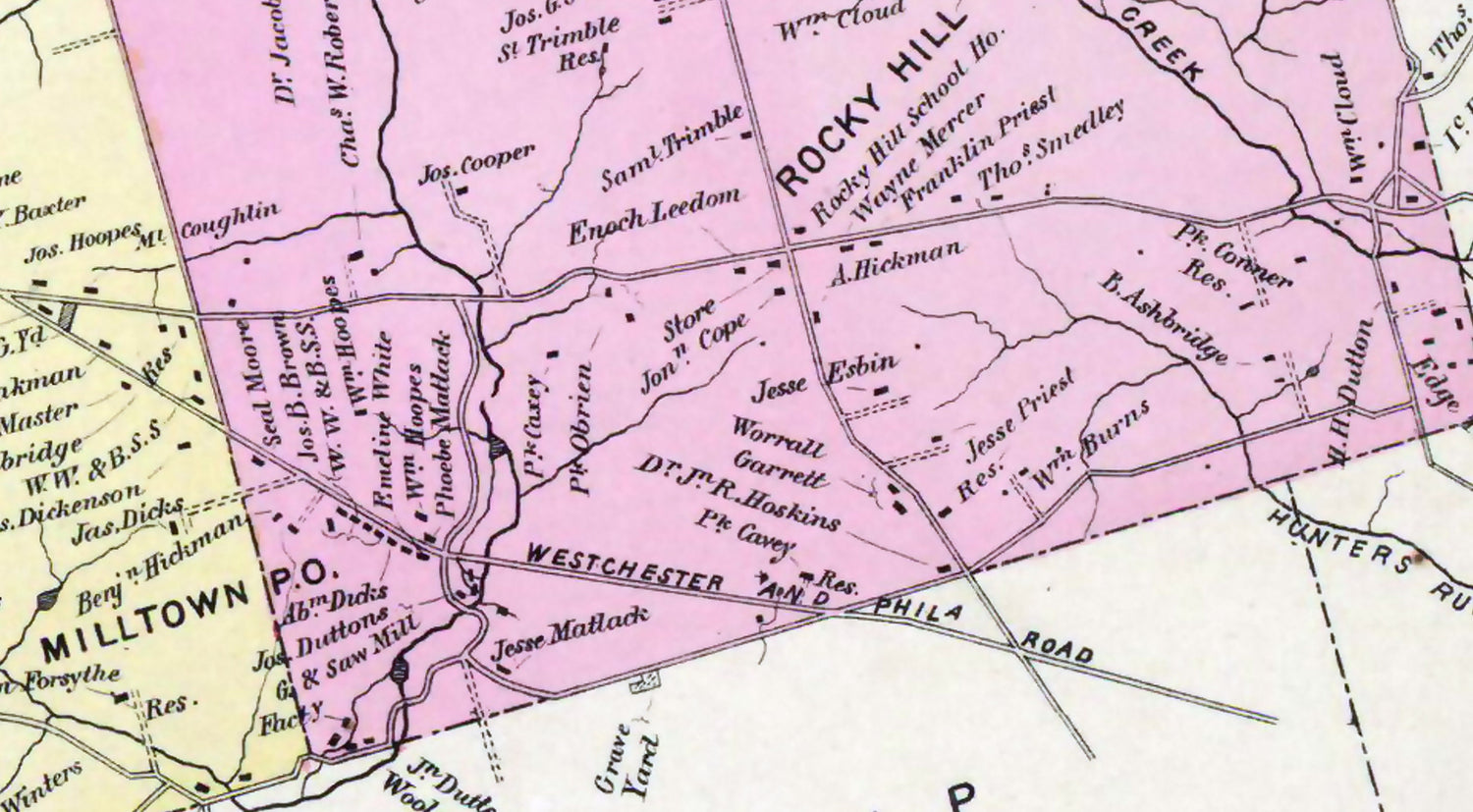 1873 Map of East and West Goshen Township Chester County Pa