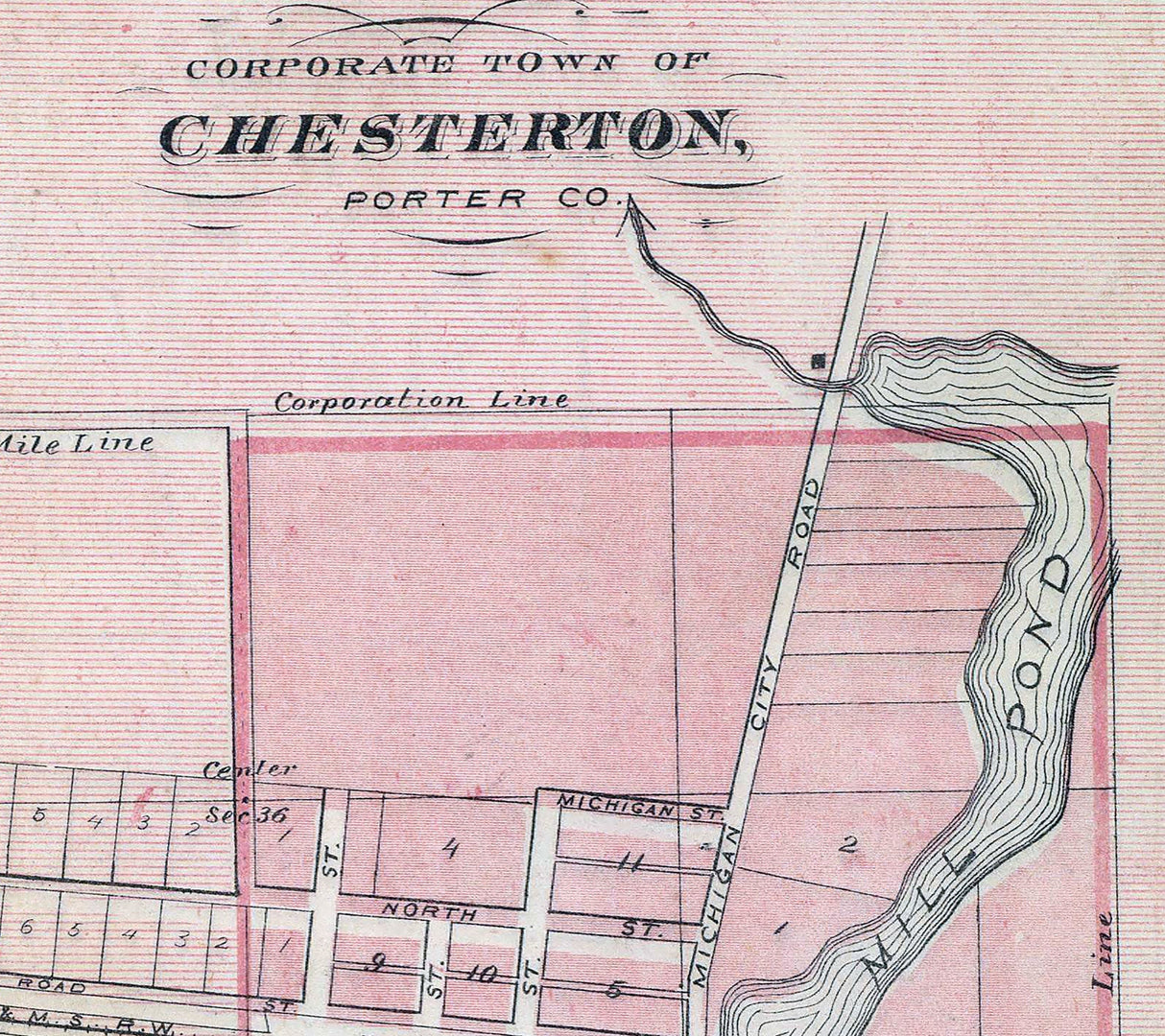 1876 Map of Porter County Indiana