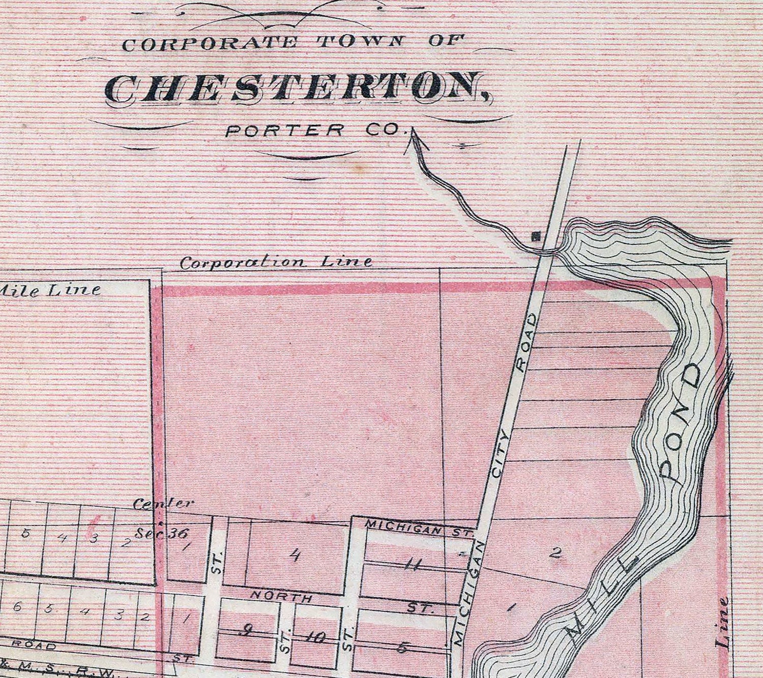 1876 Map of Porter County Indiana