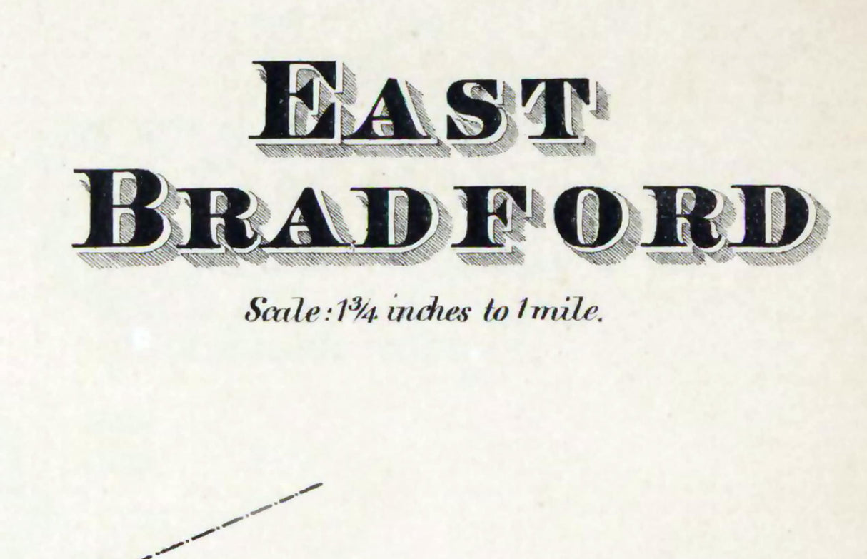 1873 Map of East Bradford Township Chester County Pennsylvania