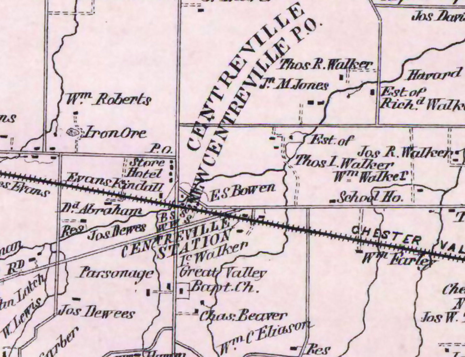 1873 Map of Tredyffrin Township Chester County Pennsylvania