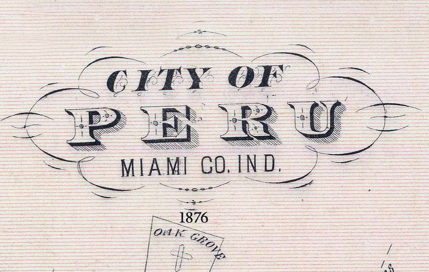 1876 Map of City of Peru Miami County Indiana