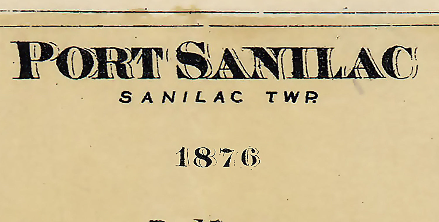 1876 Map of Port Sanilac Michigan