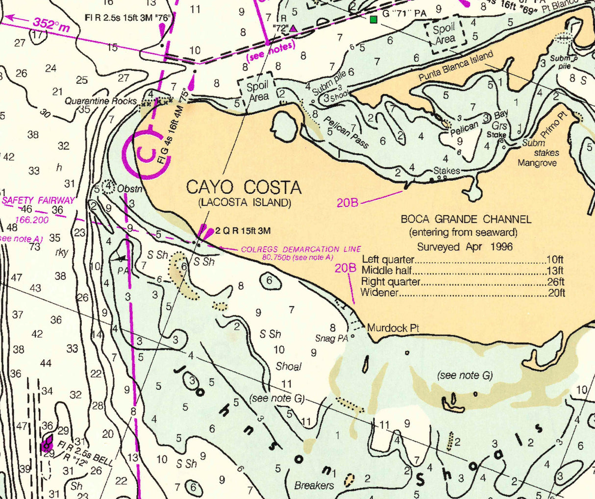 1996 Nautical Chart of Pine Island Sound Florida North Captiva Island