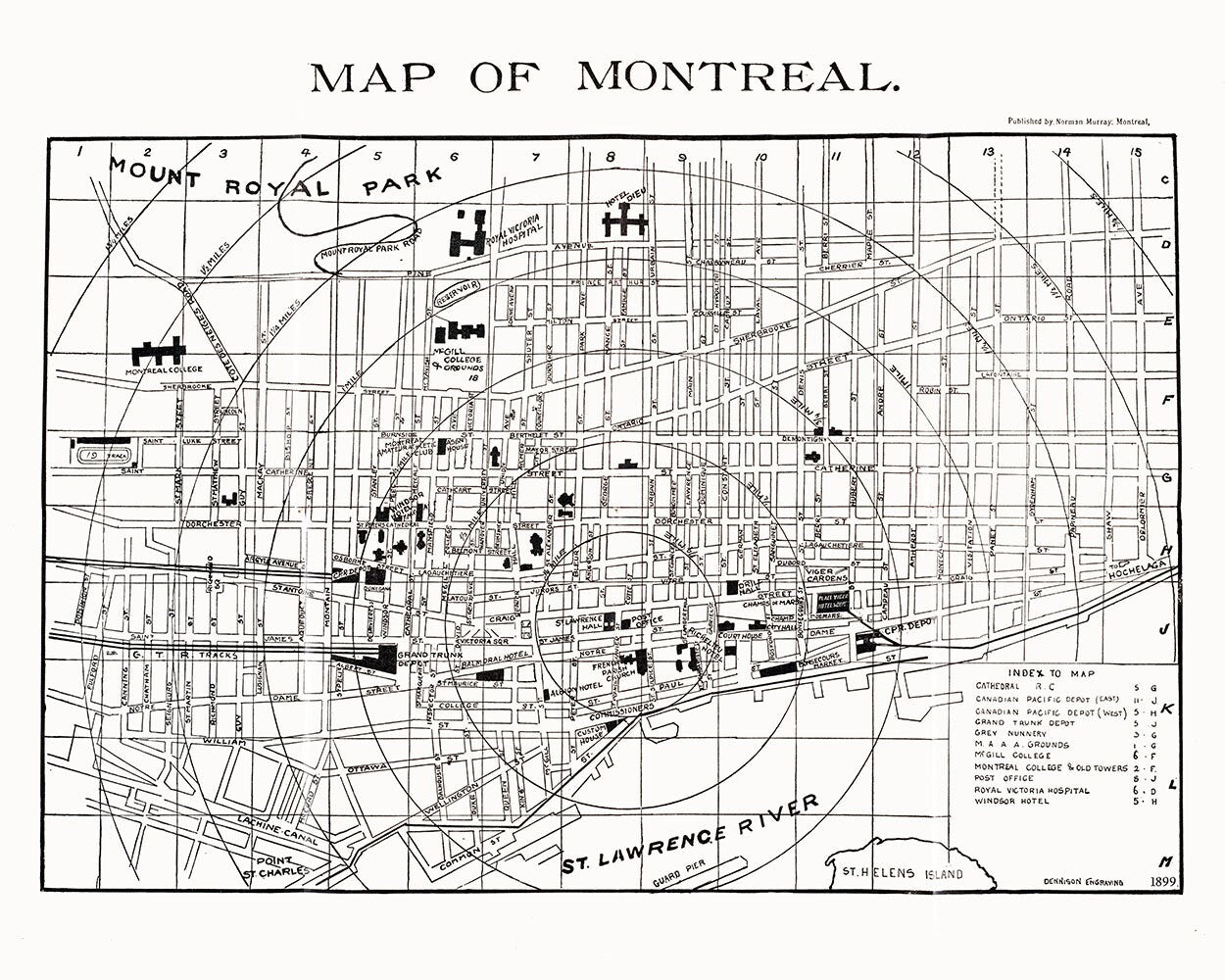 1903 Map of Montreal Canada