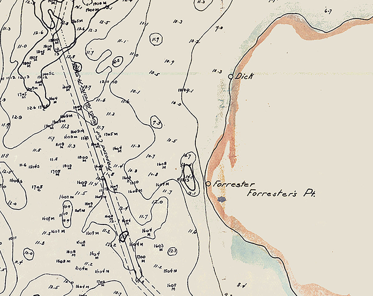 1899 Nautical Chart of Saint Johns River Tocoi Point to Cows Creek