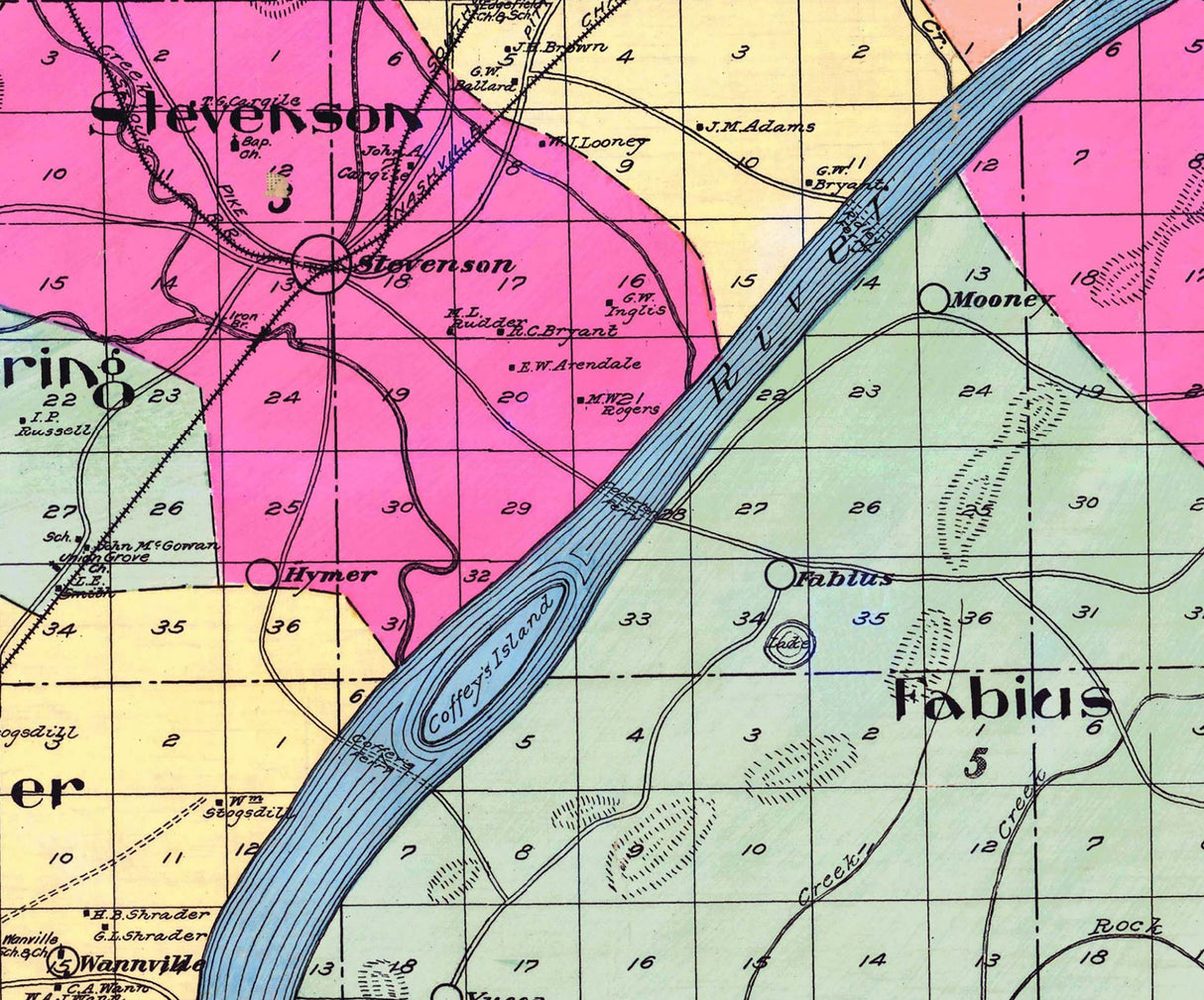 1907 Map of Jackson County Alabama