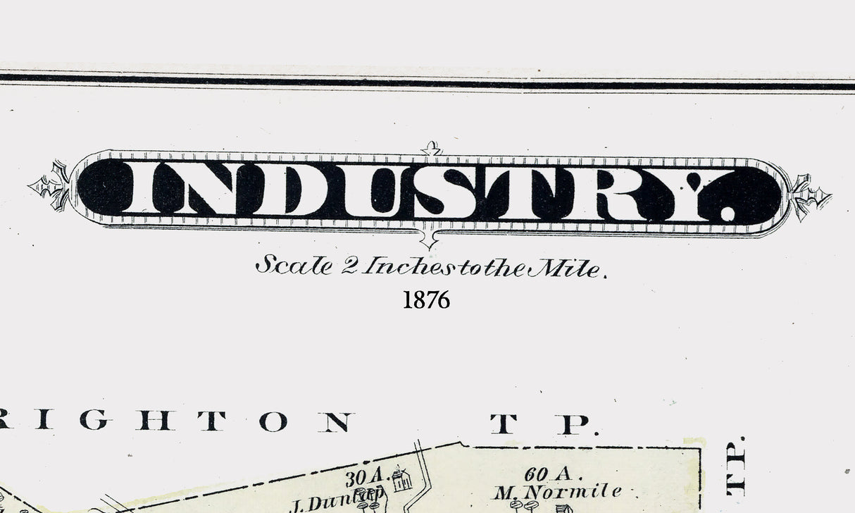 1876 Map of Industry Township Beaver County Pennsylvania