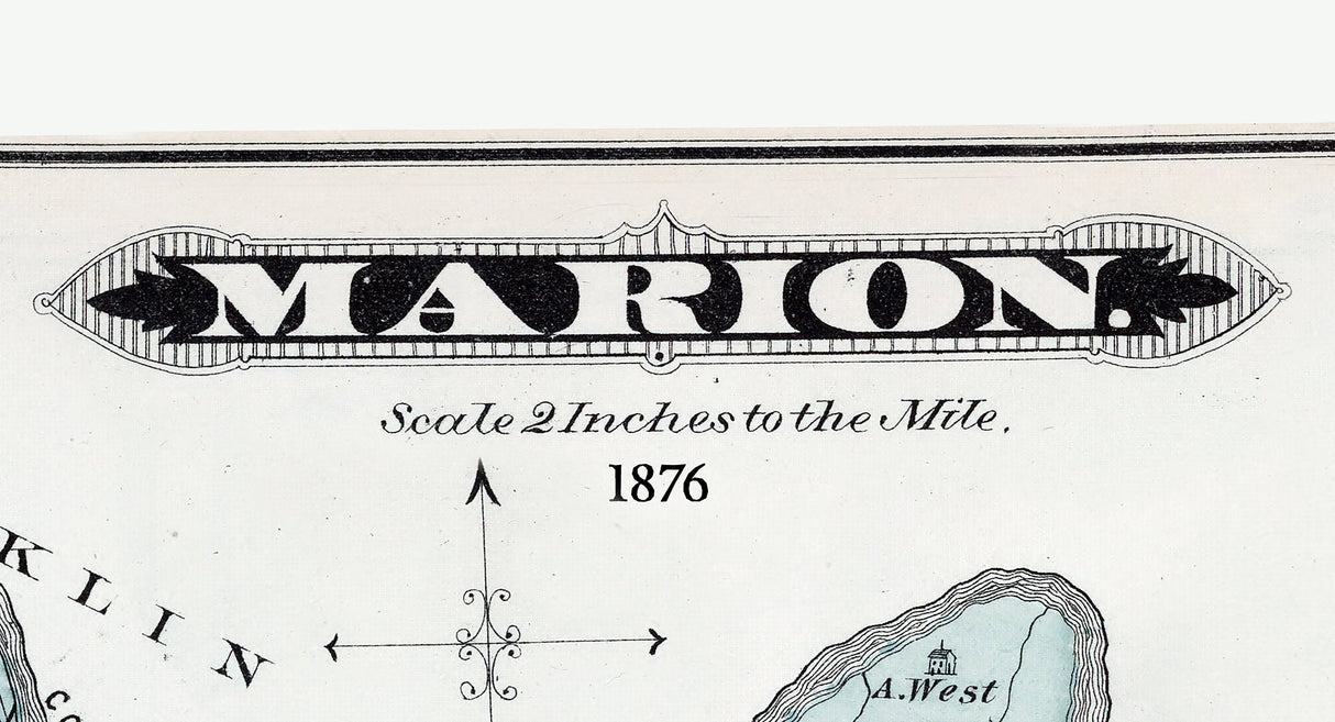 1876 Map of Marion Township Beaver County Pennsylvania