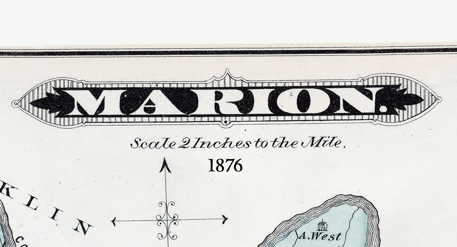 1876 Map of Marion Township Beaver County Pennsylvania