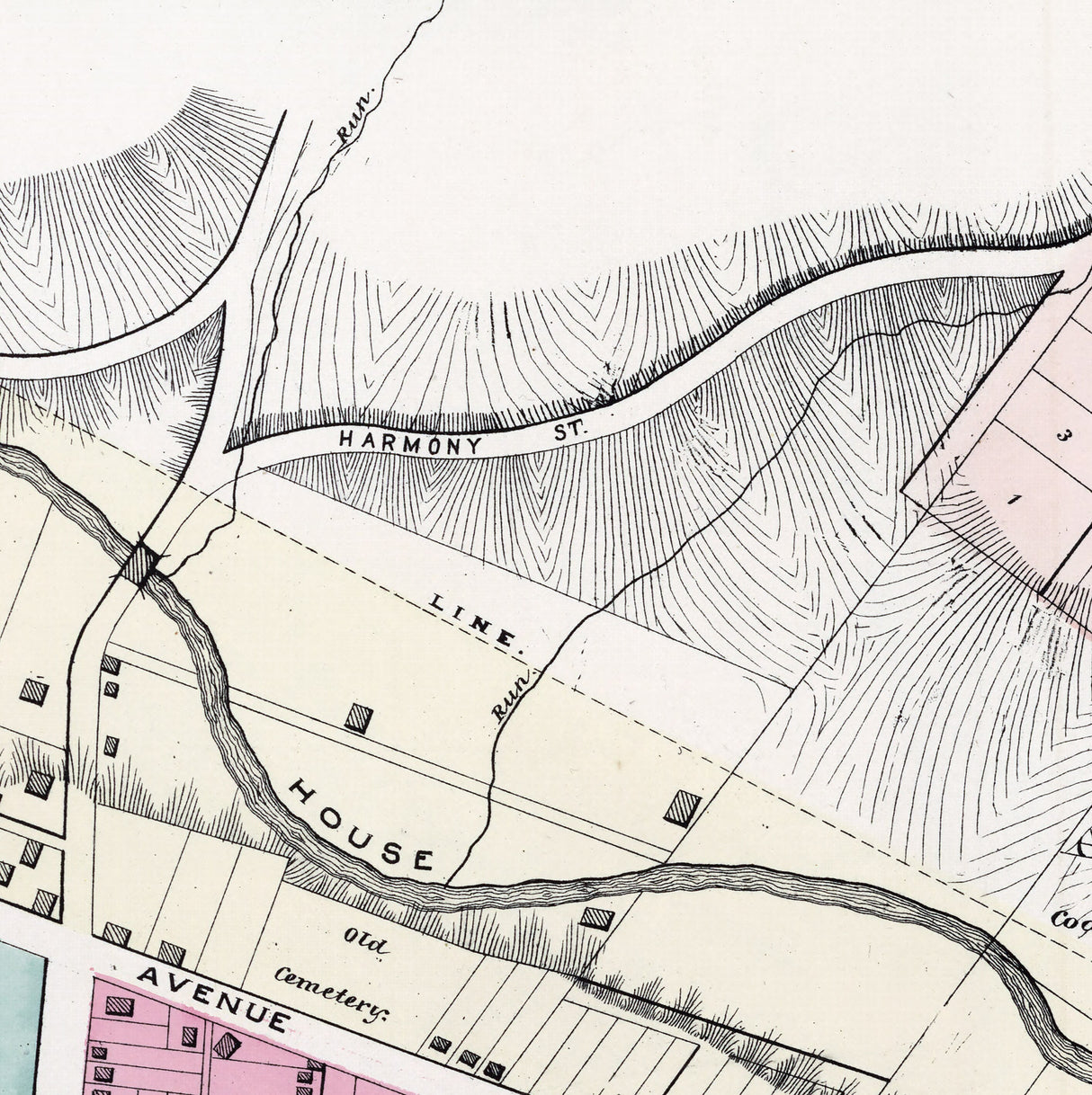 1876 Town Map of New Brighton Beaver County Pennsylvania