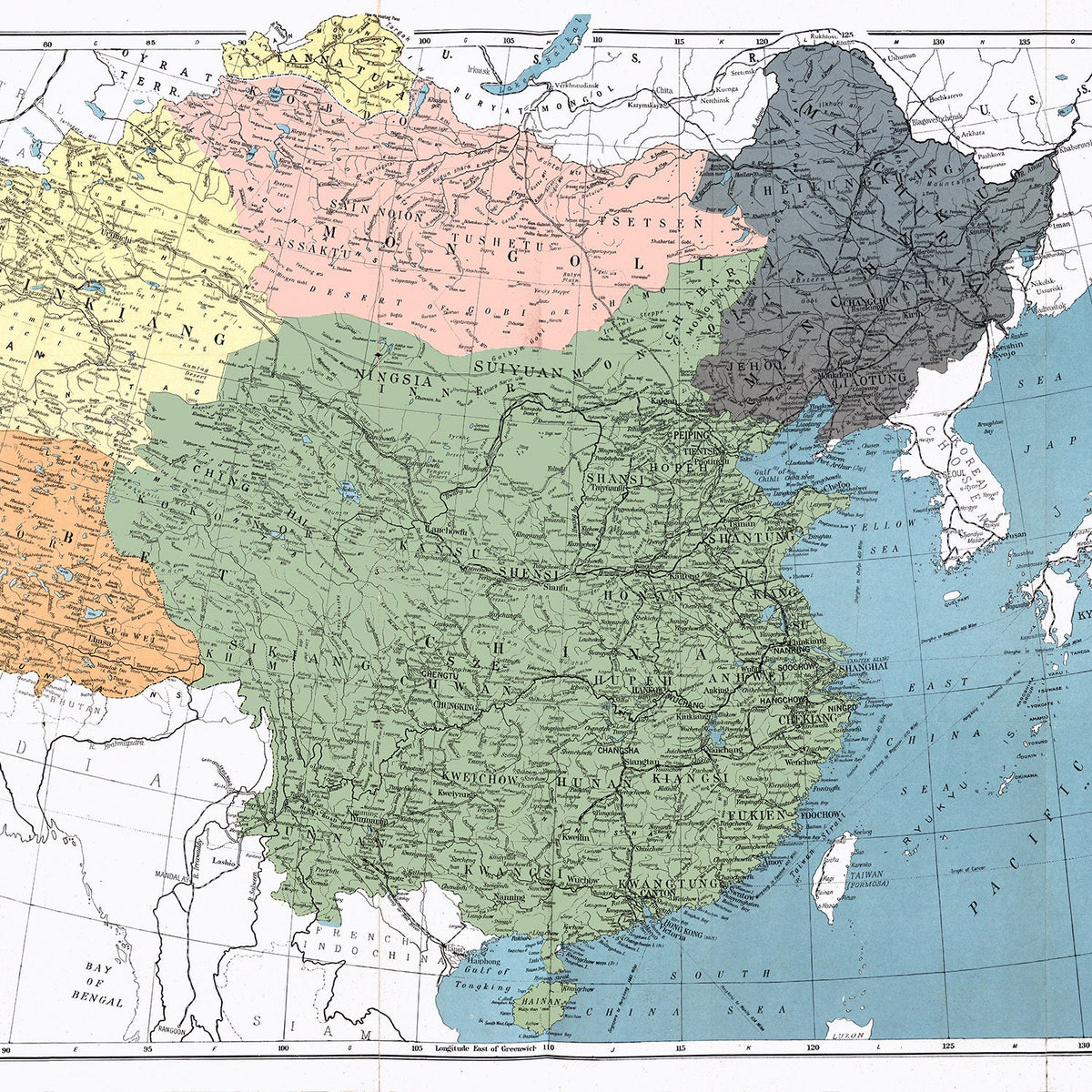 1900 Map of China and Adjacent Countries – Genealogical Surveyor