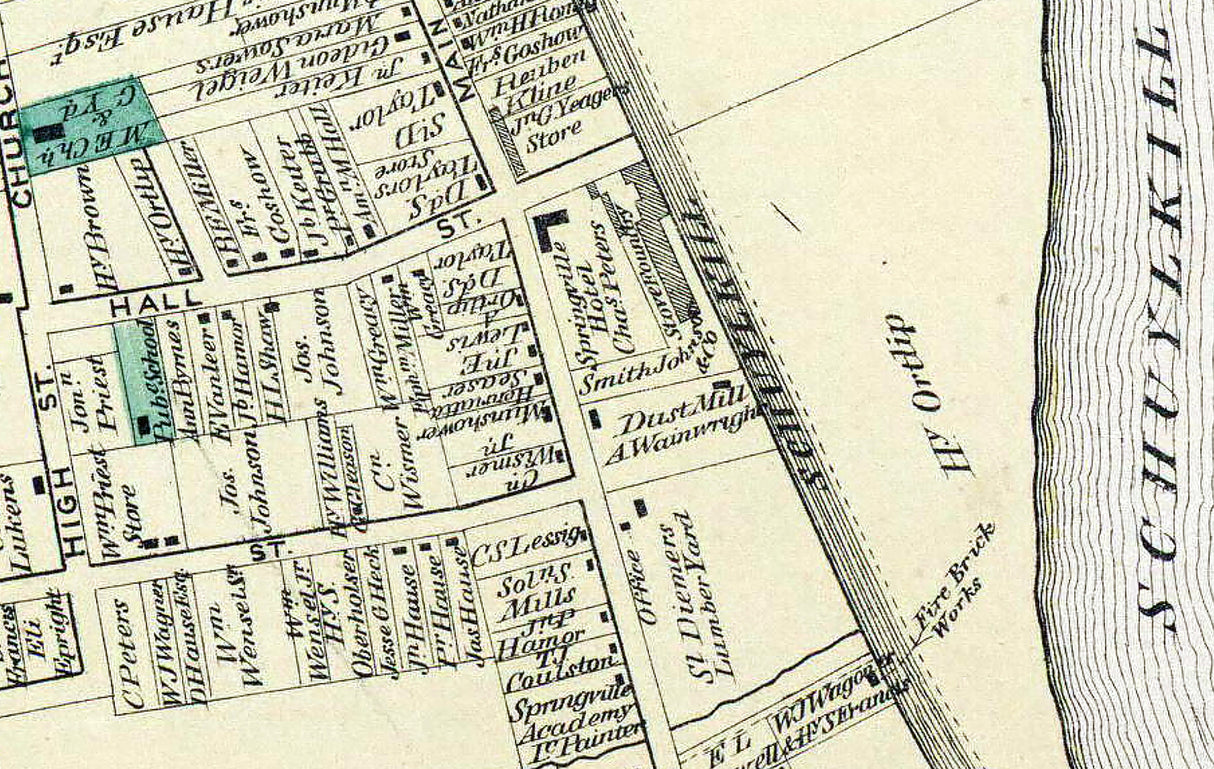 1873 Town Map of Springville Chester County Pennsylvania