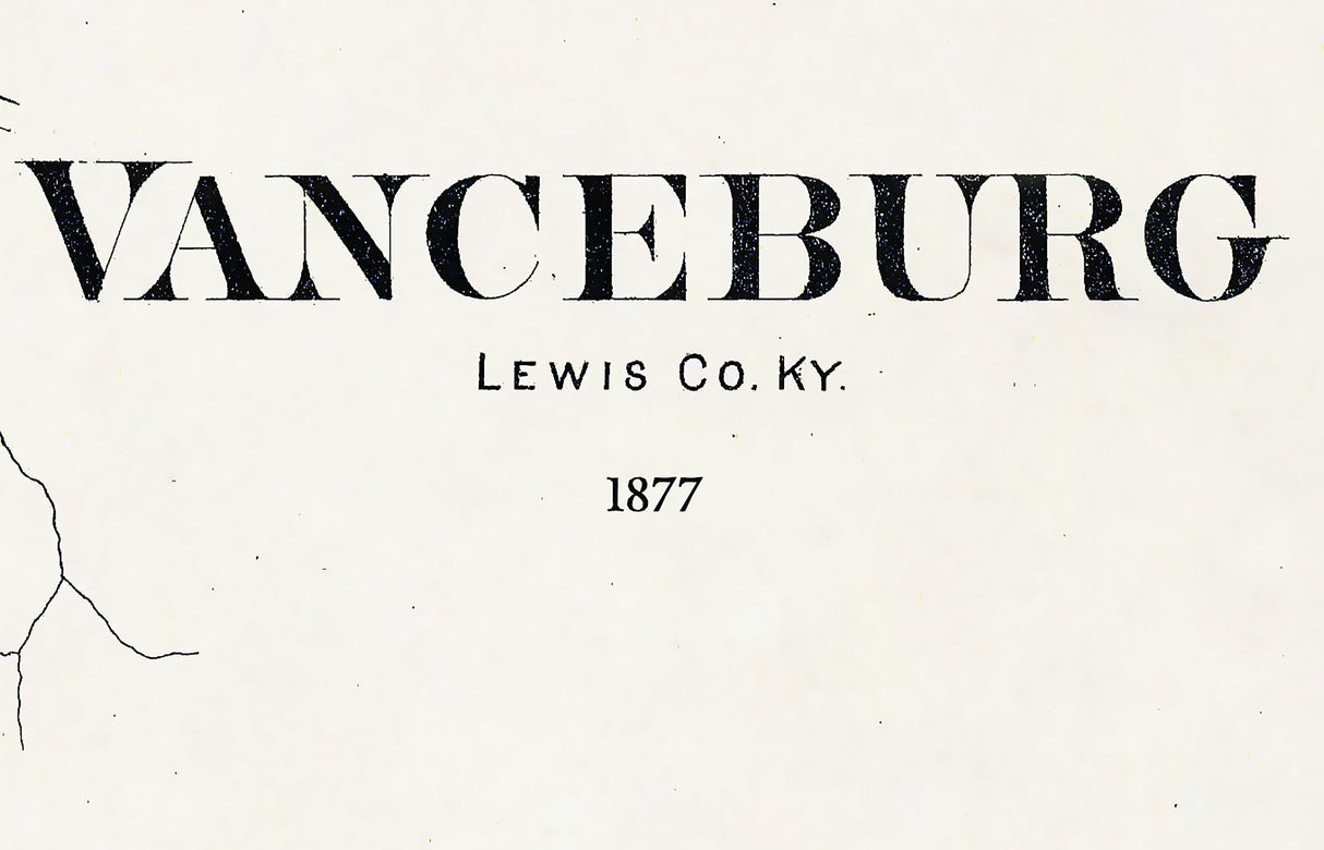 1877 Town Map of Vanceburg Lewis County Kentucky