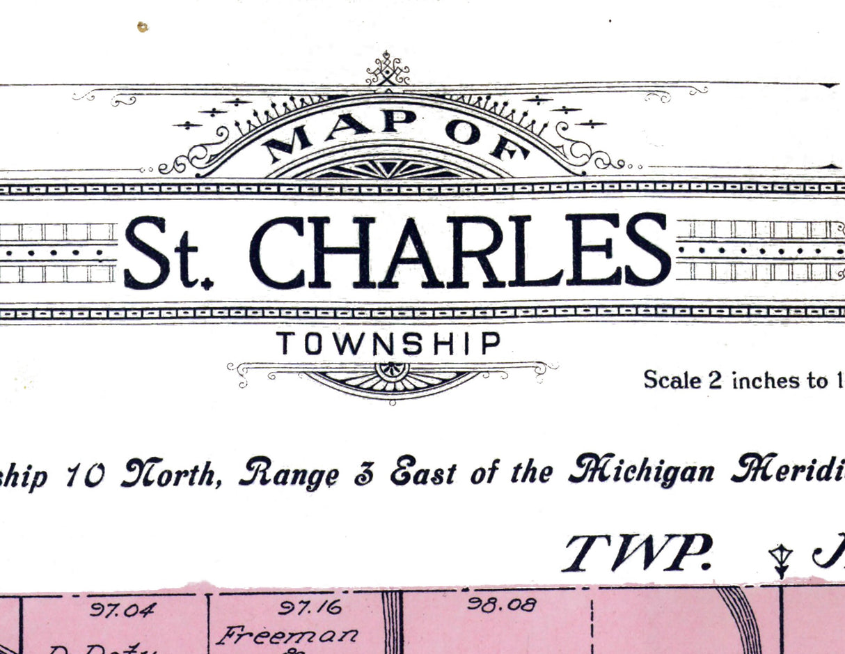 1916 Map of St Charles Township Saginaw County Michigan