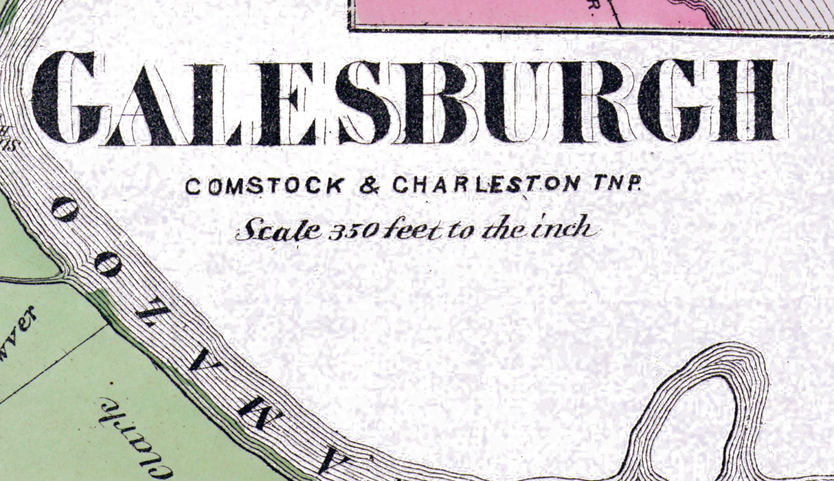 1873 Town Map of Galesburgh Kalamazoo County Michigan