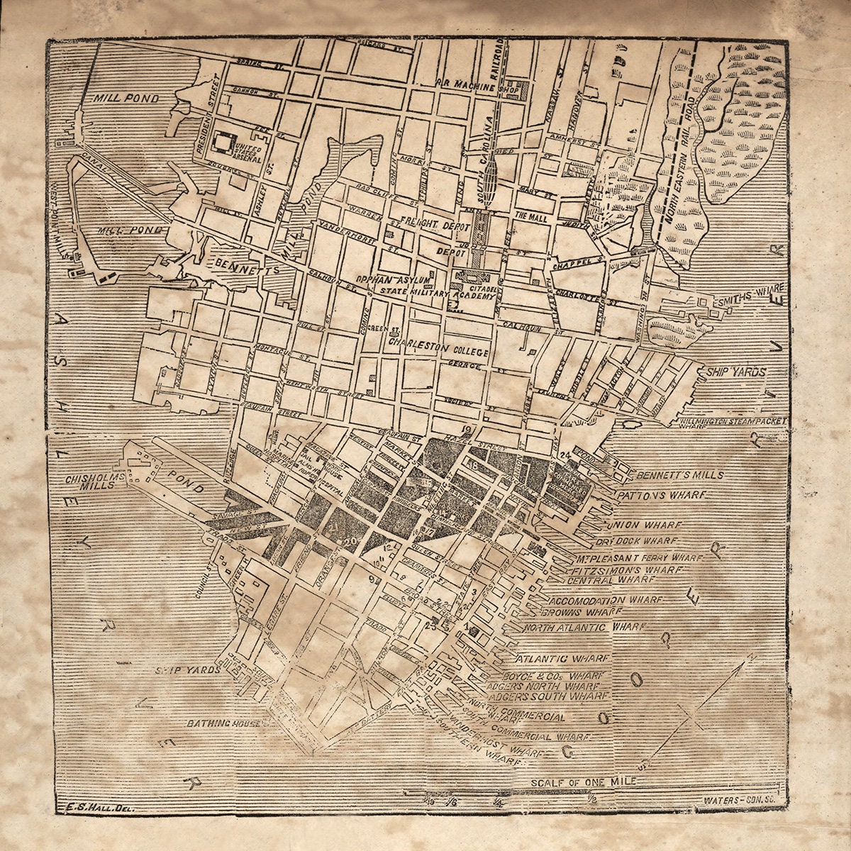 1865 Map of Charleston South Carolina
