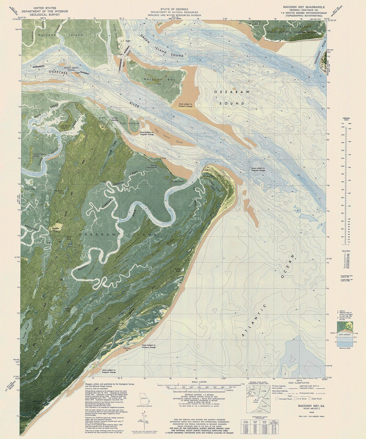 1979 Map of Raccoon Key Georgia Quadrangle