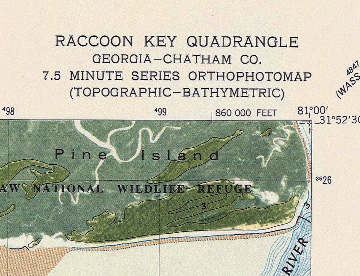1979 Map of Raccoon Key Georgia Quadrangle