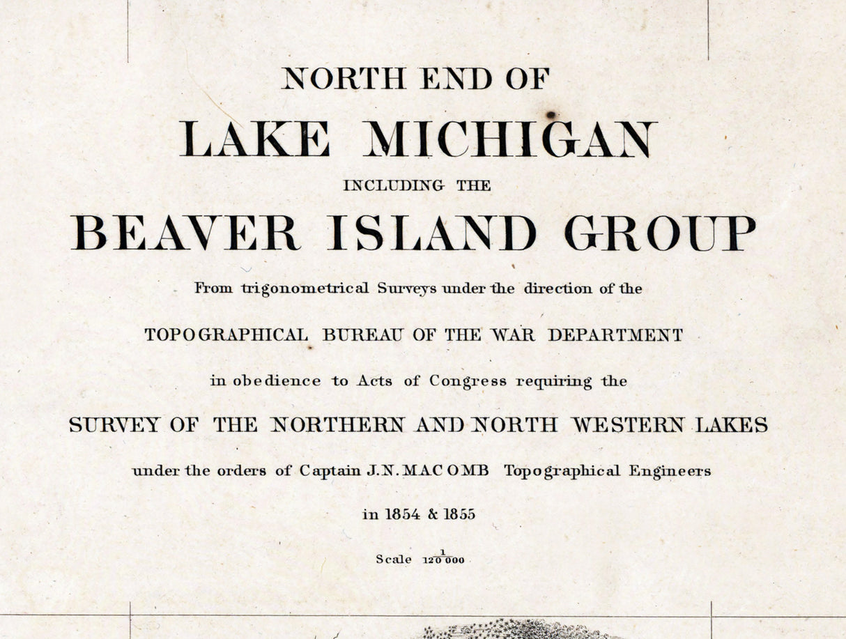 1855 Nautical Chart of Beaver Island Group Lake Michigan