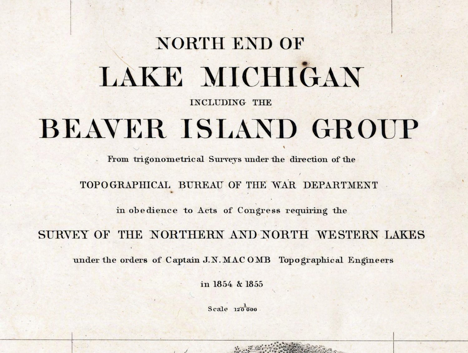 1855 Nautical Chart of Beaver Island Group Lake Michigan