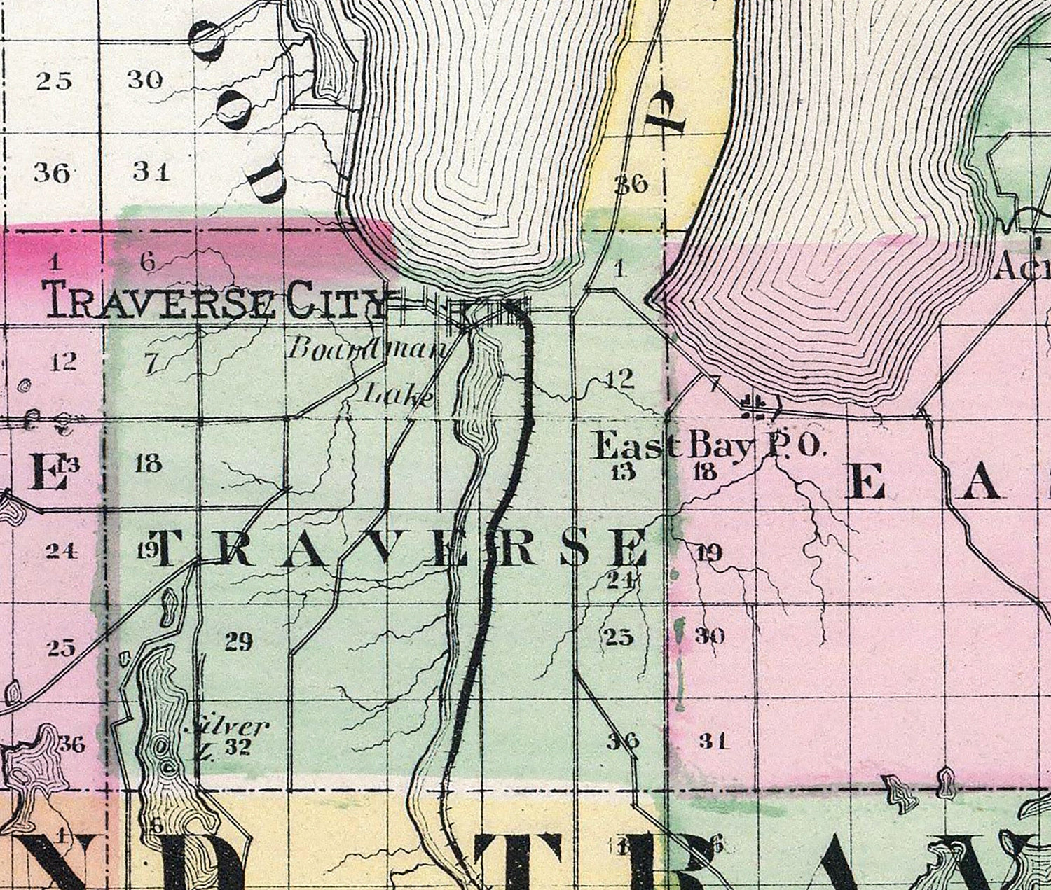 1873 Map of Grand Traverse County Michigan