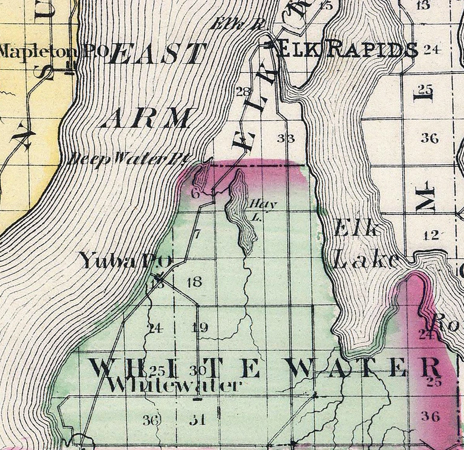 1873 Map of Grand Traverse County Michigan