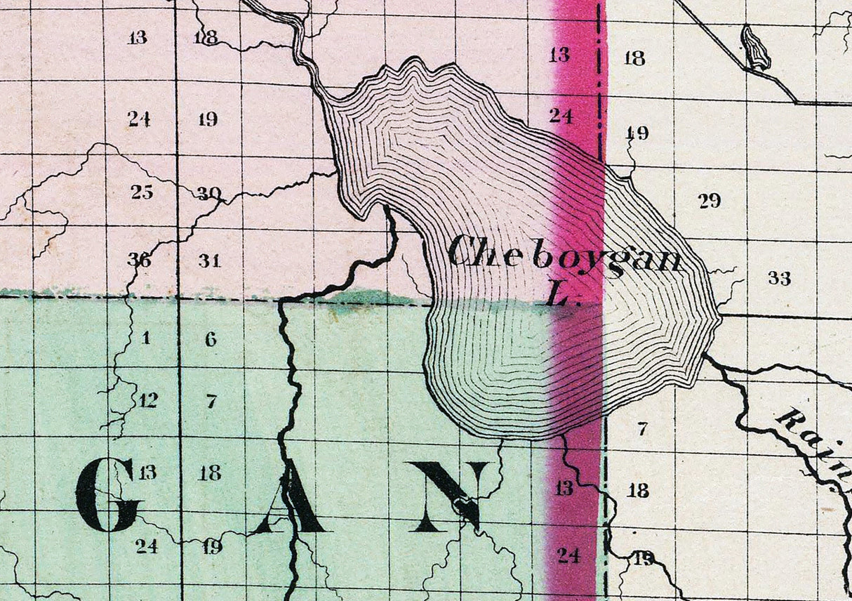 1873 Map of Cheboygan County Michigan