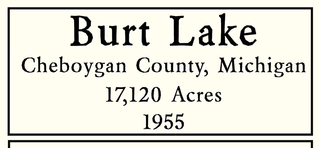 1955 Map of Burt Lake Cheboygan County Michigan