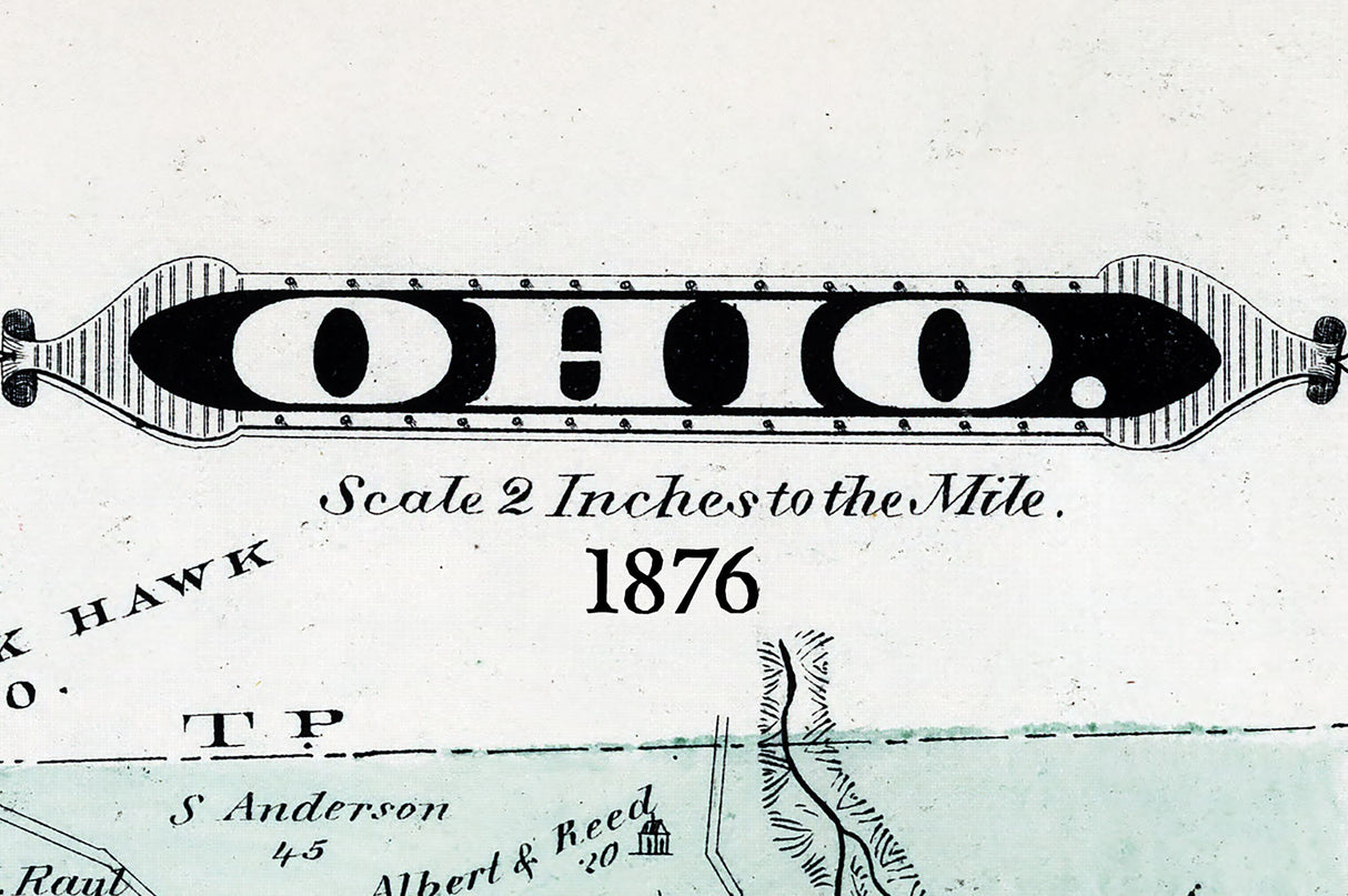 1876 Map of Ohio Township Beaver County Pennsylvania