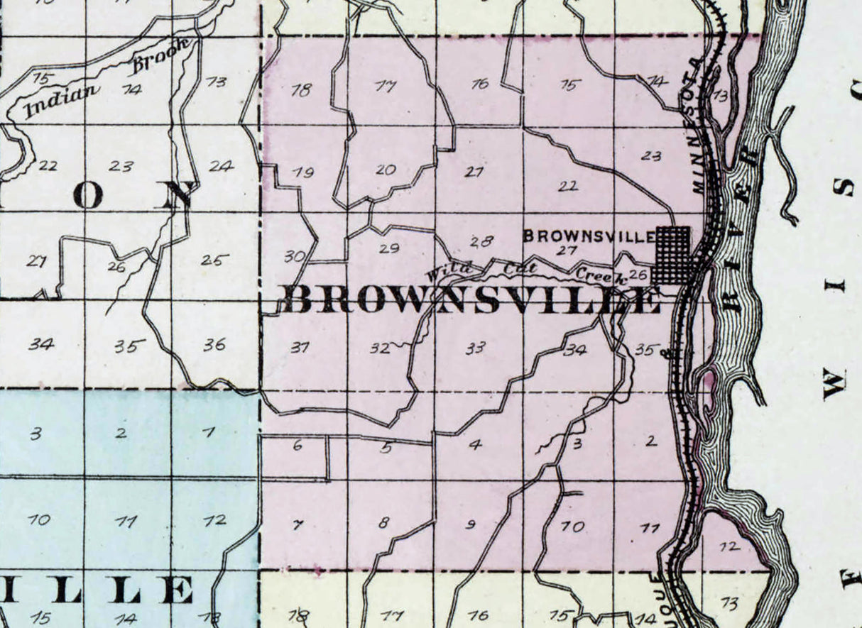 1878 Map of Houston County Minnesota