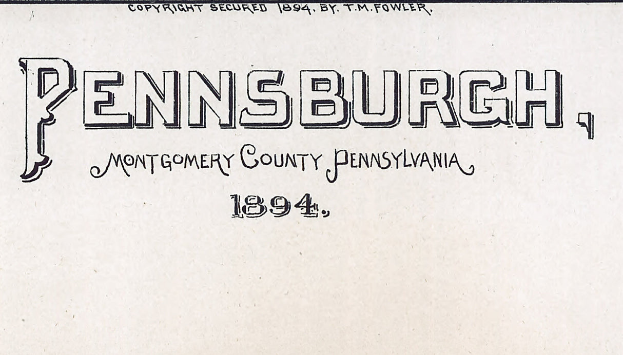 1894 Panoramic Map of Pennsburgh Montgomery County Pennsylvania