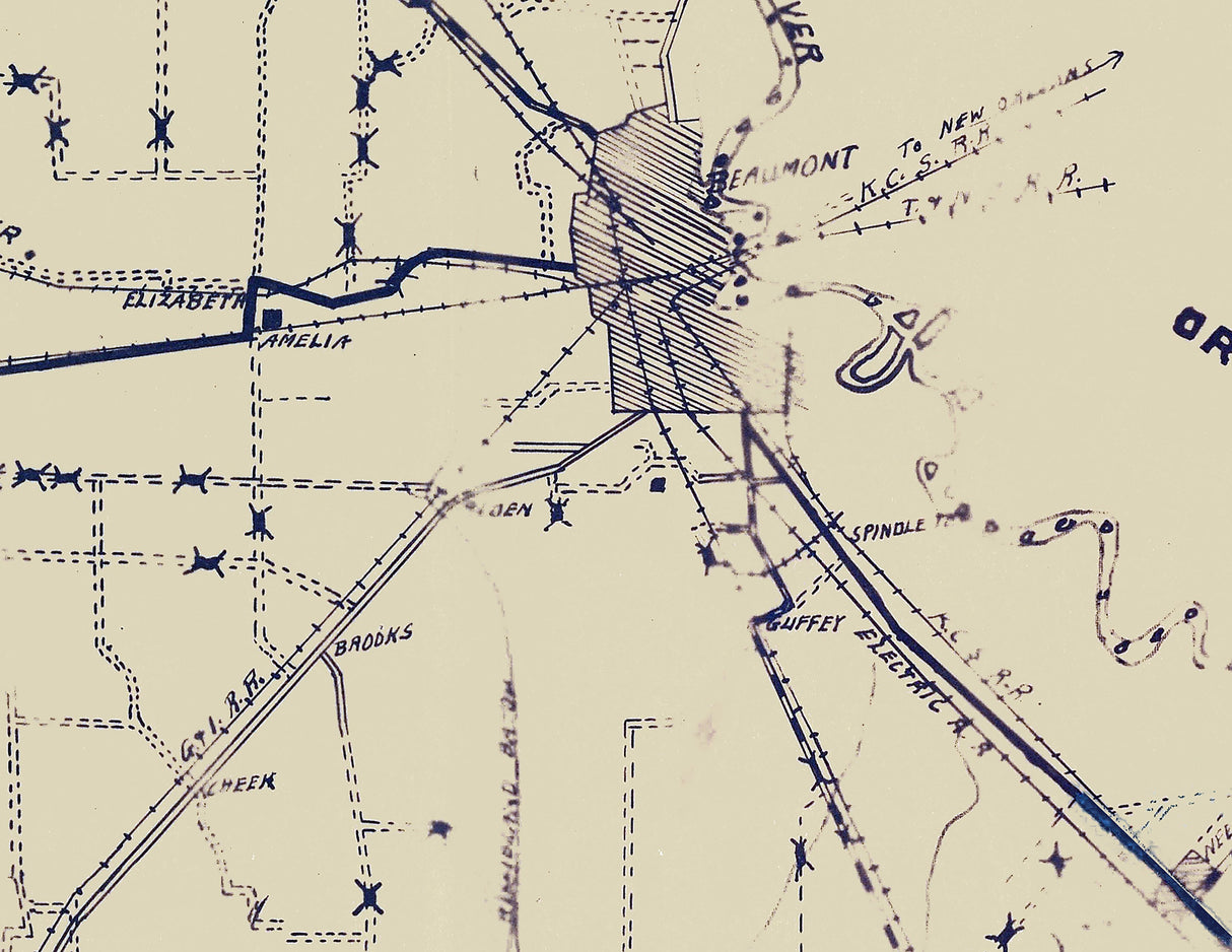 1917 Map of Jefferson County Texas
