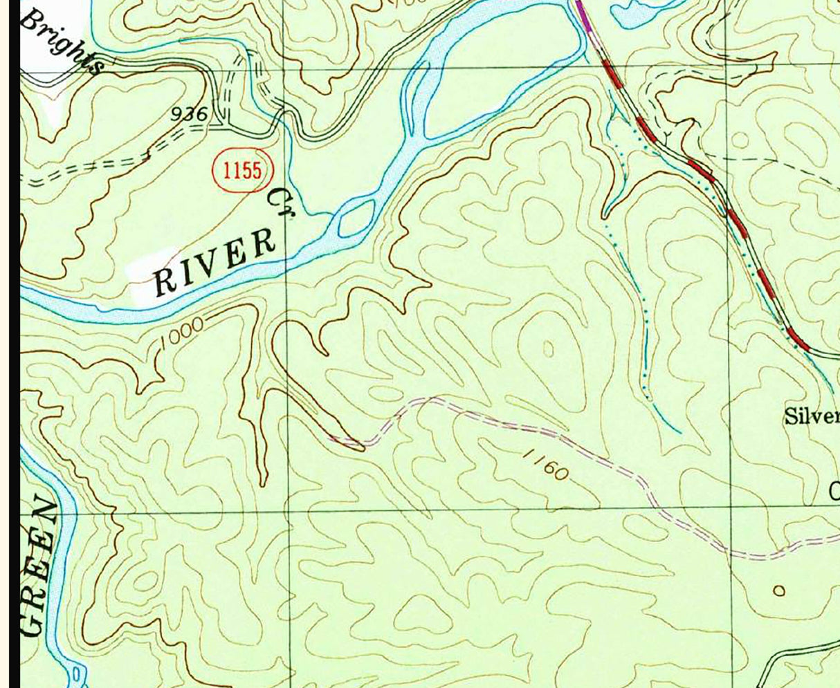 1990 Map of Lake Adger North Carolina