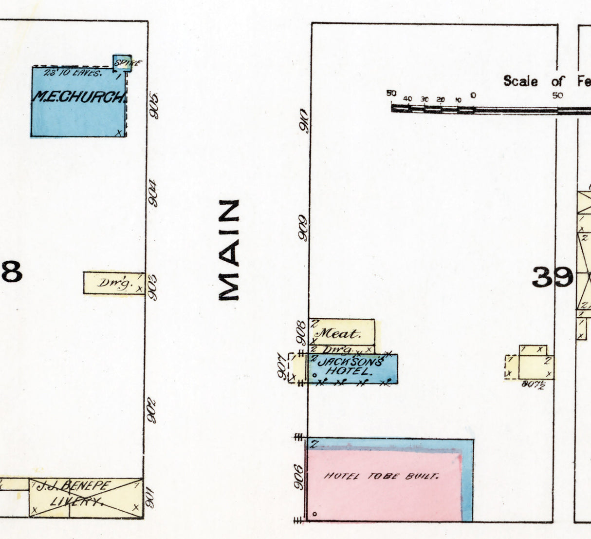 1884 Town Map of Eureka Greenwood County Kansas
