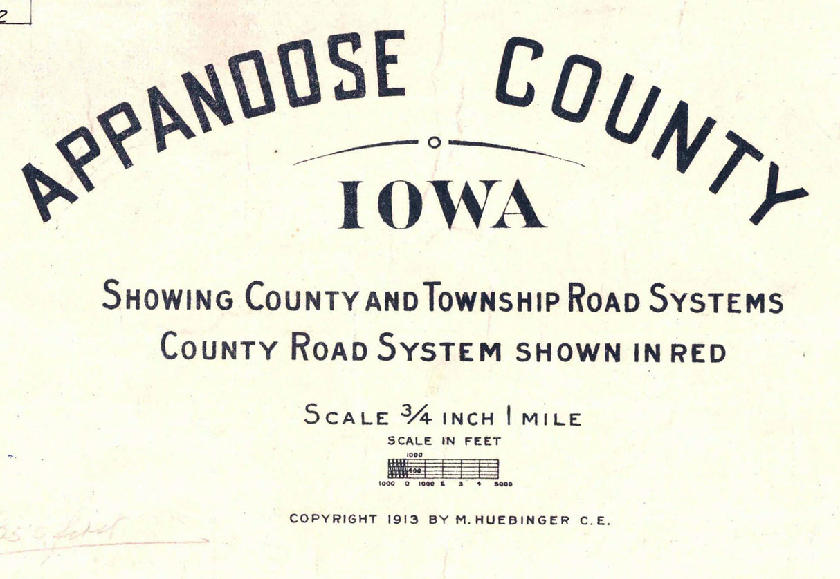 1914 Map of Appanoose County Iowa