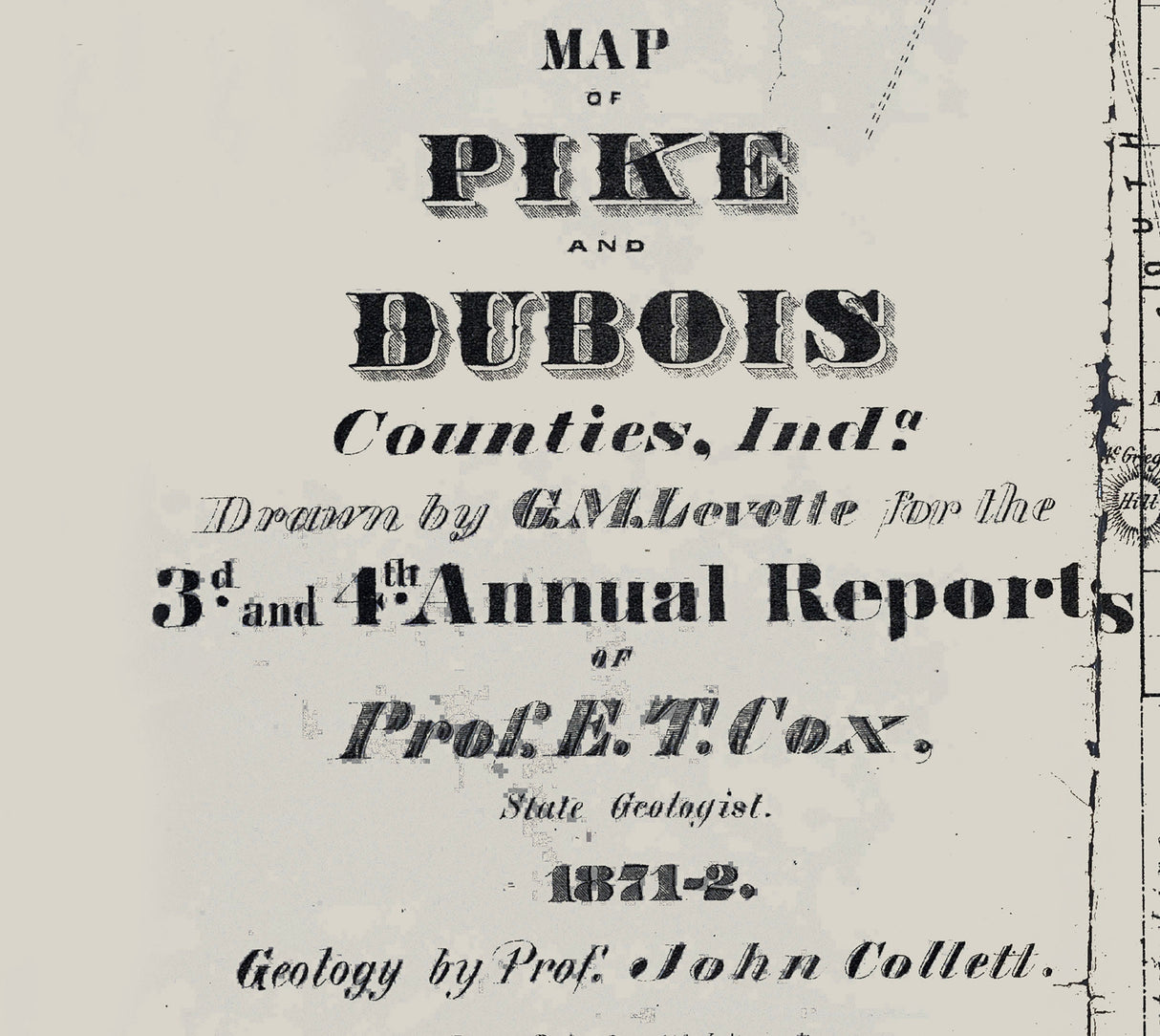 1872 Map of Pike and Dubois County Indiana