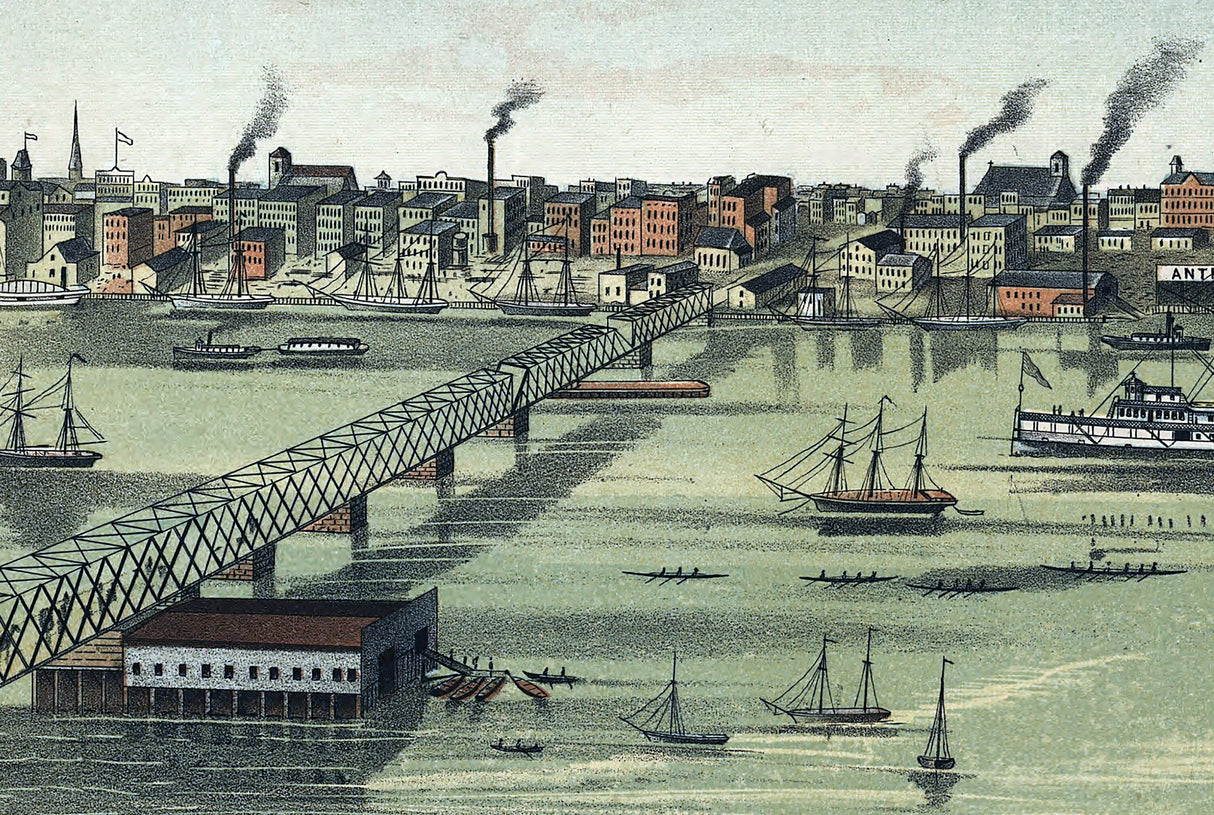 1876 Panoramic Map of Toledo Ohio