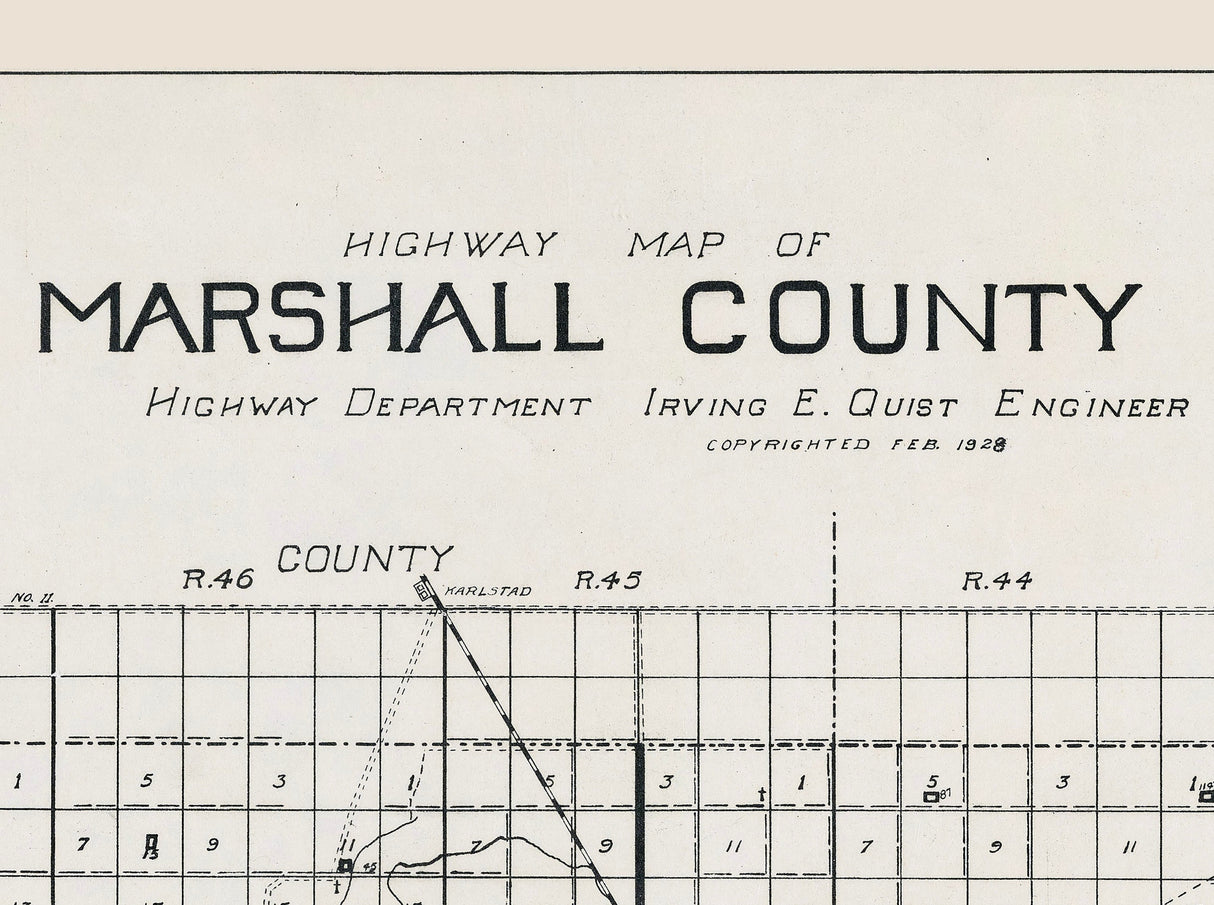 1928 Map of Marshall County Minnesota
