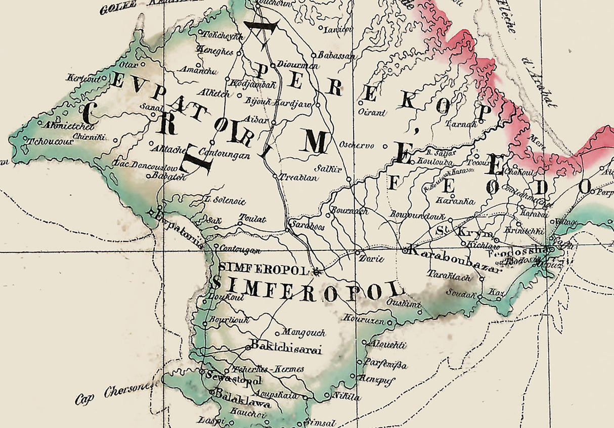 1825 Map of Odessa Ukraine Sea of Azov and Crimea Region