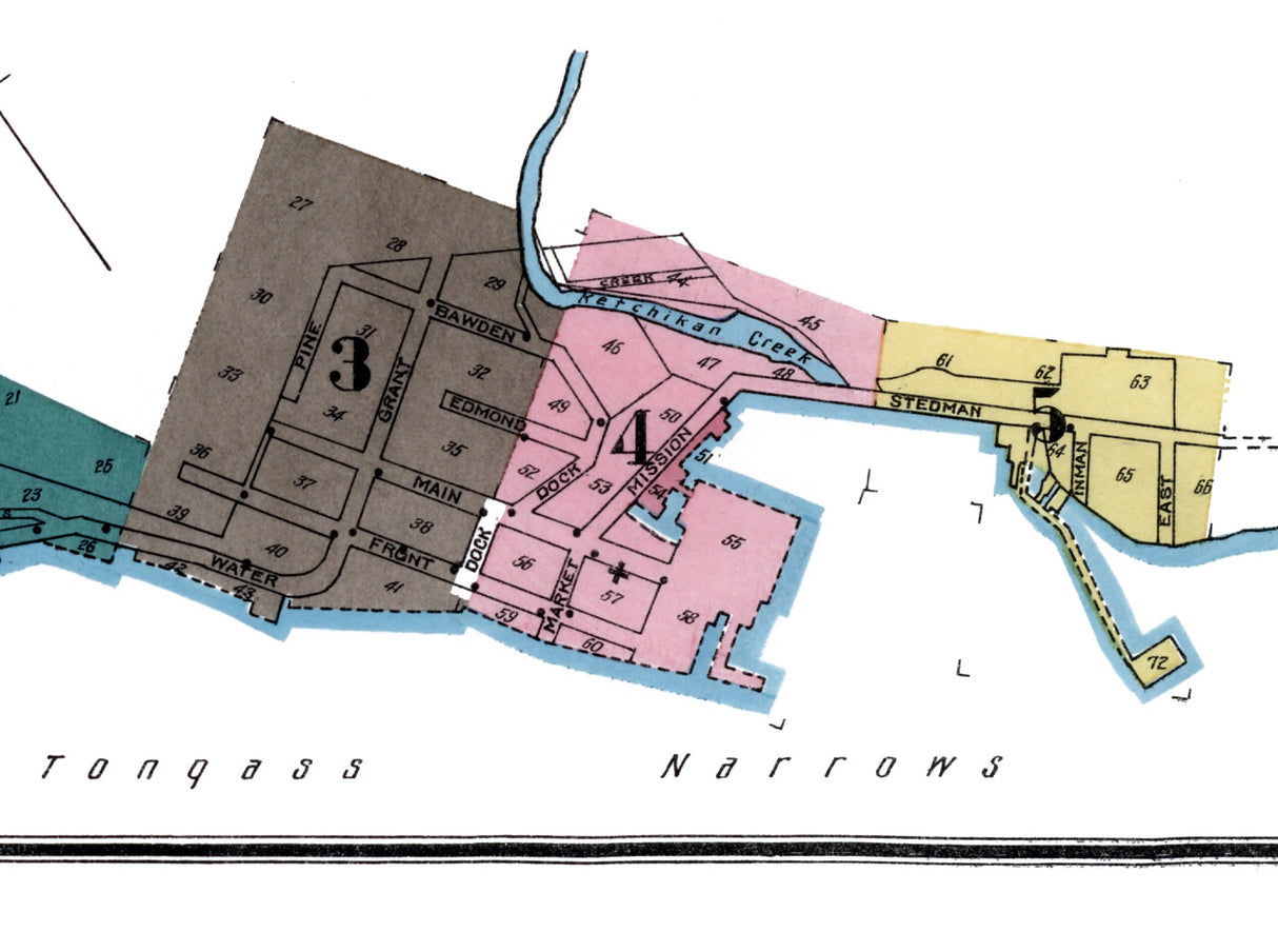 1914 Town Map of Ketchikan Alaska