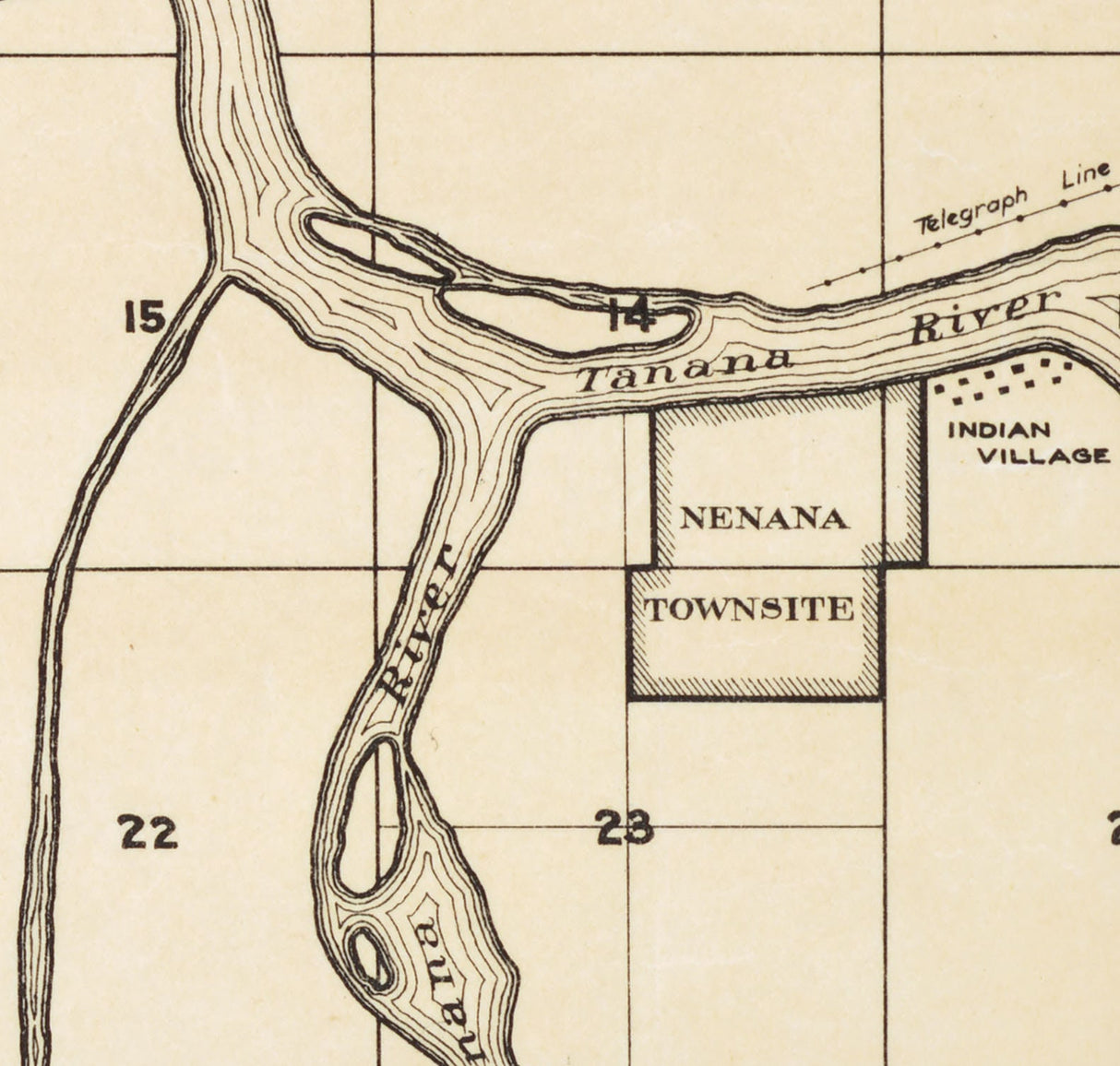 1916 Town Map of Nenana Alaska