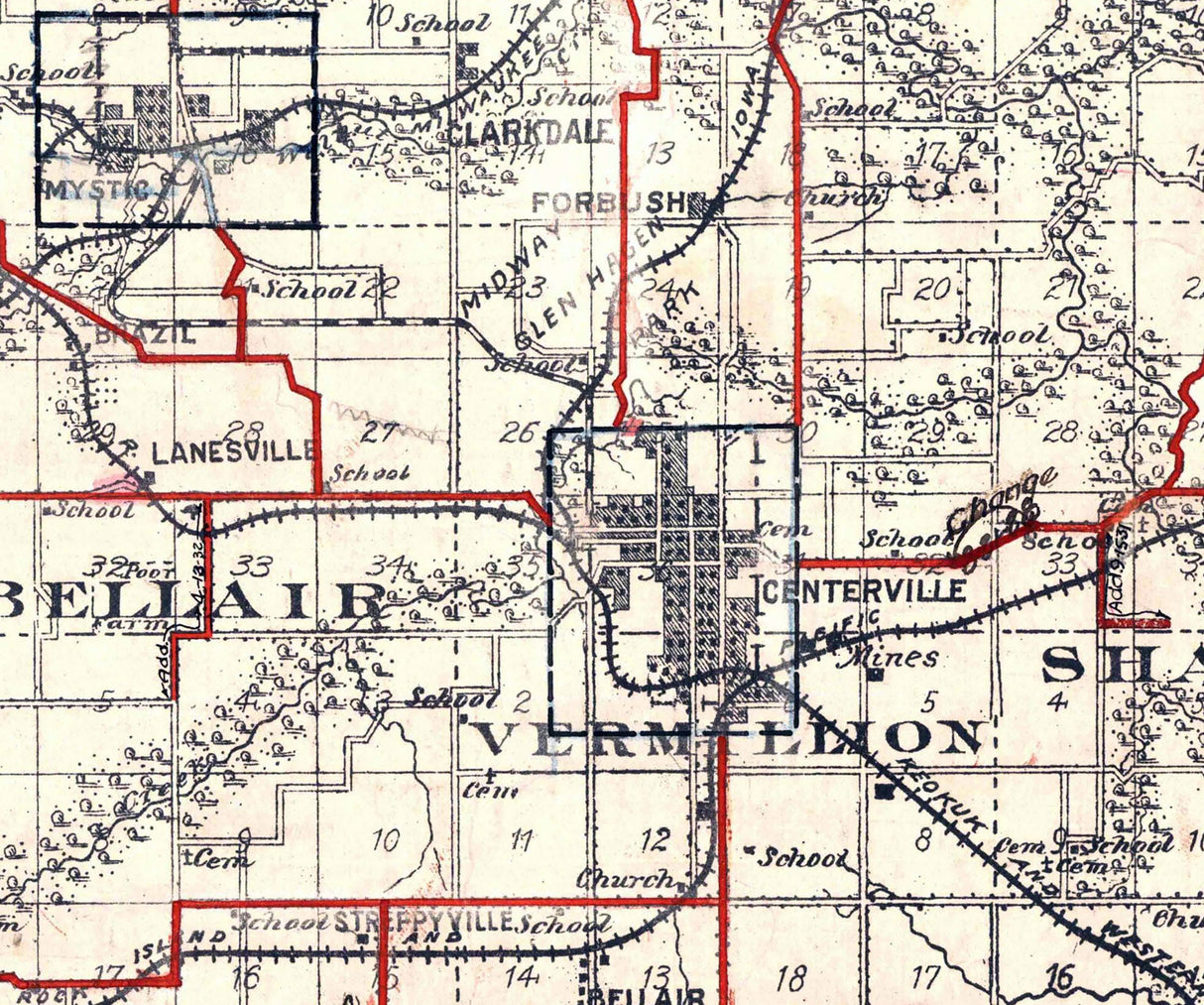 1914 Map of Appanoose County Iowa