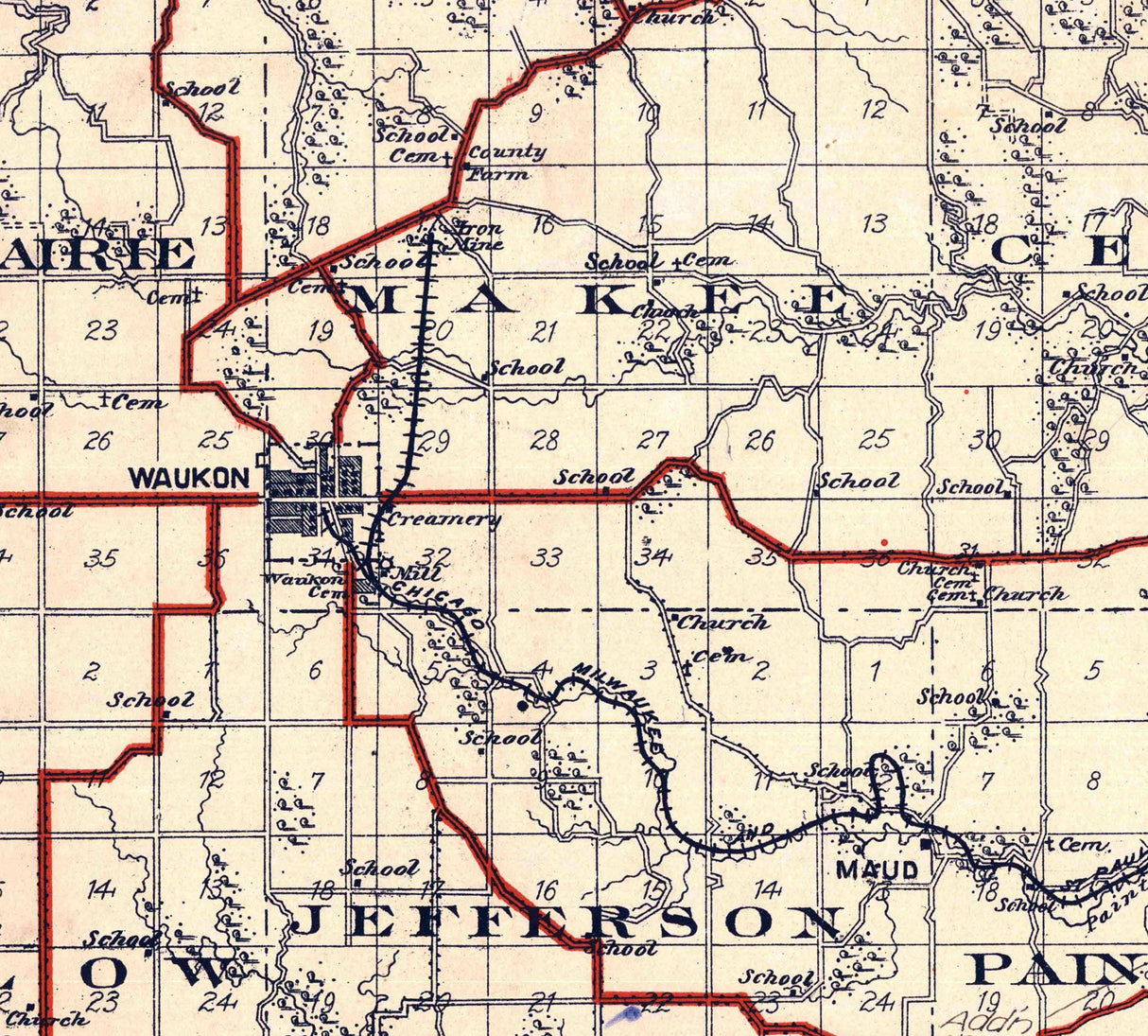 1919 Map of Allamakee County Iowa