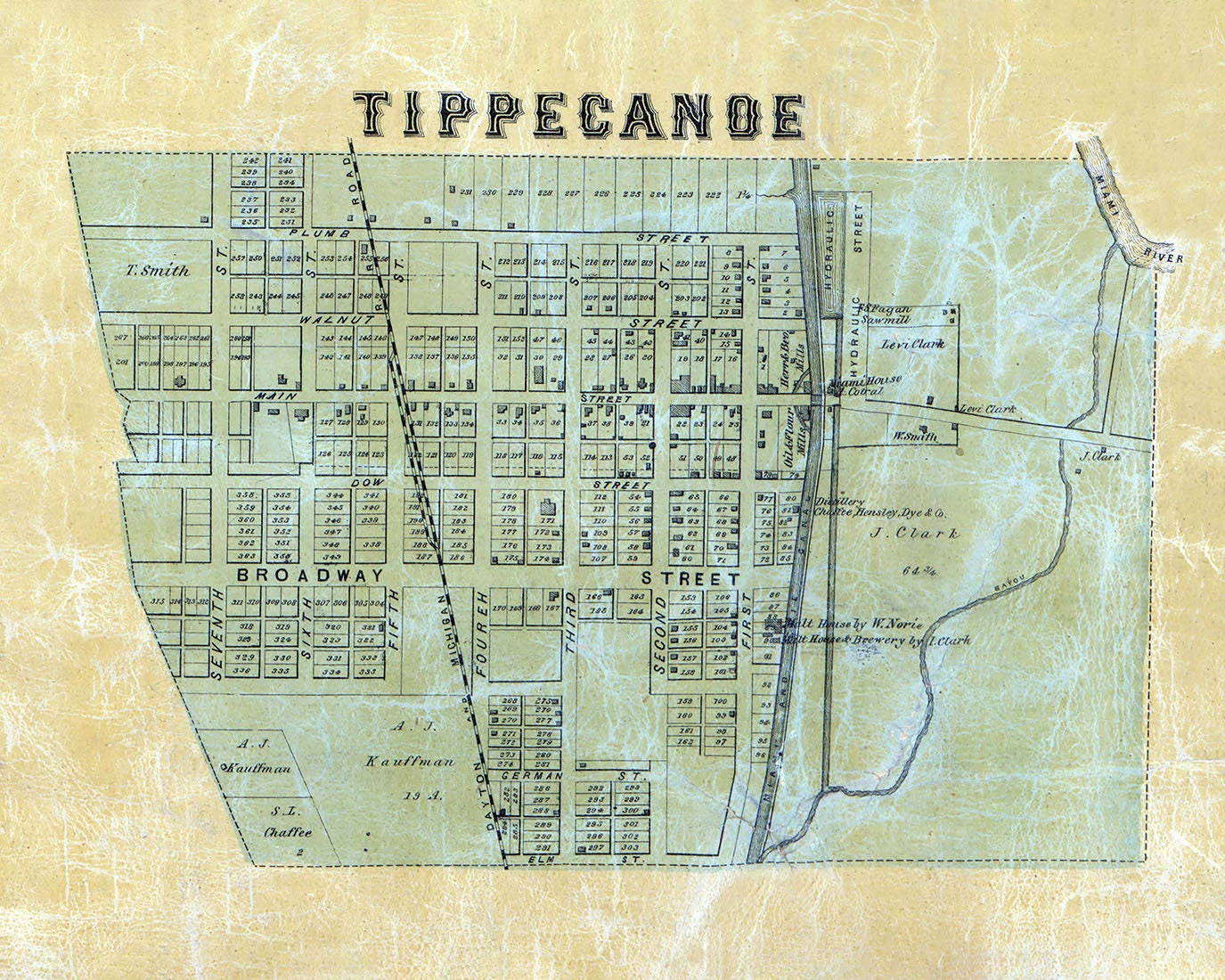 1858 Map of Tippecanoe Miami County Ohio
