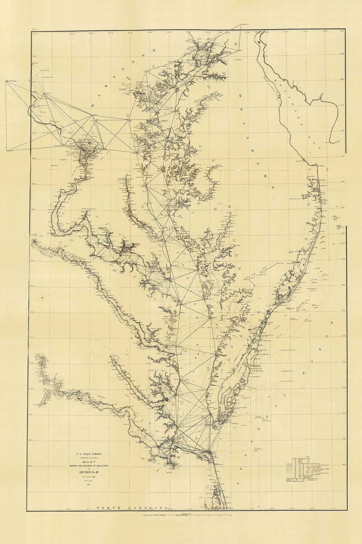 1869 Map of the Chesapeake Bay